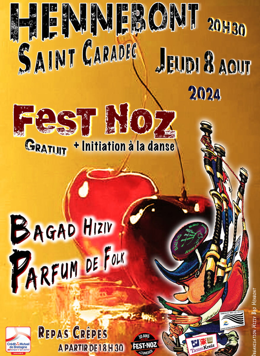 Affiche Fest-Noz Saint-Caradec Jeudi 8 août 2024